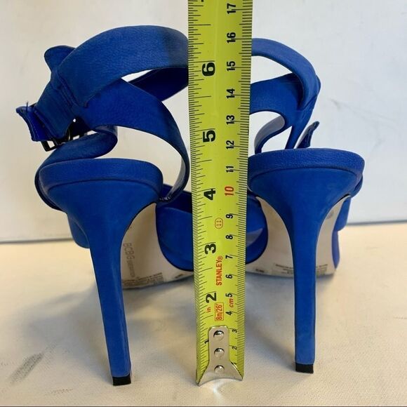 BCBGENERATION cobalt Royal blue leather strappy high heel sandals Sz 9 - Picture 7 of 11